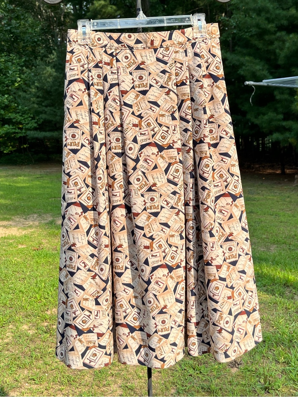 80s Pendleton Sophisticates Novelty 40s Letters Print Pleated Midi Skirt Size 8